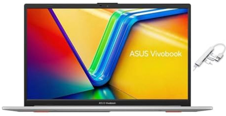 ASUS Vivobook Go 15.6” FHD Laptop | AMD Ryzen 5 7520U(Beat i7-1255U) Processor | AMD Radeon Graphics | Silver | 8GB RAM | 512GB SSD | Windows 11 Home | Bundle with USB 3.0 Hub
