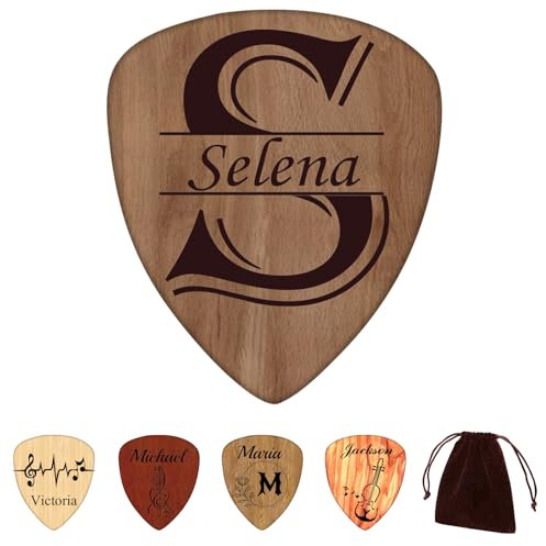Personalisierte Gitarren-Plektren - Individuell Passend für Plektren-Halter - Für Akustische Gitarren - Tolle Geschenke für Musiker und Weihnachten