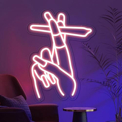 Hand Neon Signs Pink Led Neon Sign for Wall Decor, Nail Neon Signs USB Hand Neon Light Signs for Salon Bedroom Living Room Office Restaurant Home Bar Party Game Room
