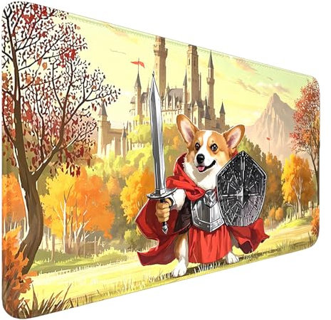 MTG Playmat, 24 x 14 Funny Puppy MTG Mats Stitched Edges Trading Card with Storage Bag Smooth Rubber Surface Battle Game Mat