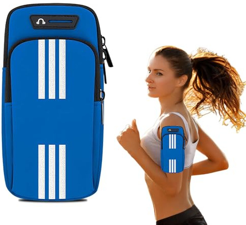 Handytasche Laufen Sport, Laufarmband Handyhalterung, Handytasche Joggen Handy Armband, Handytasche Joggen, Für Laufen, Workout, Joggen und Fitness (Blau)