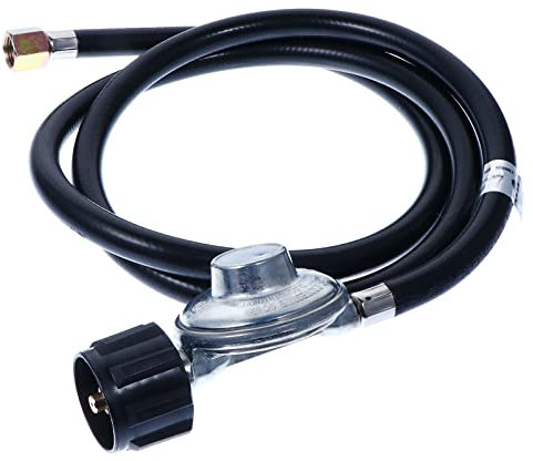 FONDOTIN 1.5m Regulador De Gas De Presión con Manguera para Cocina BBQ Adaptador De Válvula para Estufas y Hornos De Gas