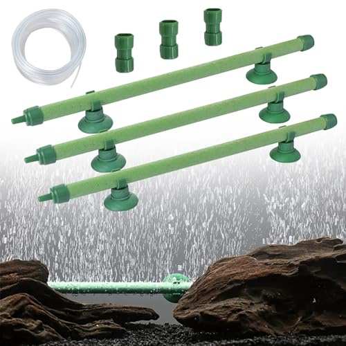 Begonia 3PCS Aquarium Luftstein Diffusor 7 inch, mit 6 Saugnapf und 2M Schlauch, Aquarium Blase Belüftungsrohr, Aquarium Luftstein Unterwasser Blasen Rohr, Air Stone Diffusor Sauerstoffpumpe Diffusor