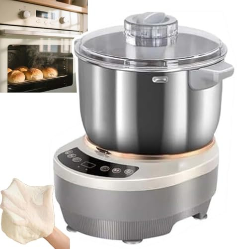 Pétrin électrique professionnel 5L/7L, bol en acier inoxydable 304, moteur 200W, contrôle intelligent pétrissage et fermentation, idéal pour pain, pizza, pâte fraîche maison(7L)