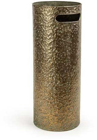 MECSAL CASALINGHI Portaombrelli in Metallo Oro Design Moderno Ø20x55 cm – Porta Ombrelli Tondo Decorativo per Ingresso, Salotto o Ufficio – Stile Elegante e Resistente, Vari Modelli (Oro Fitto)