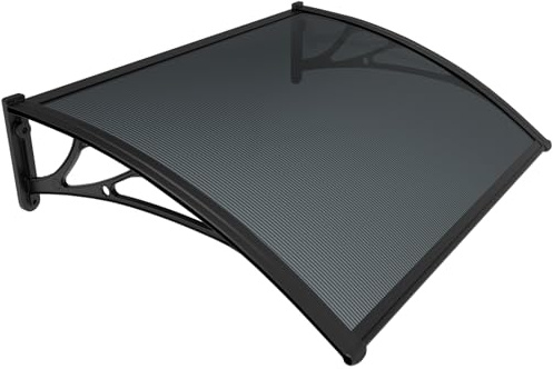 VOUNOT® Front Door Canopy Outdoor Awning, Rain Shelter for Back Door, Porch, Window, 120 x 80 cm, Anthracite