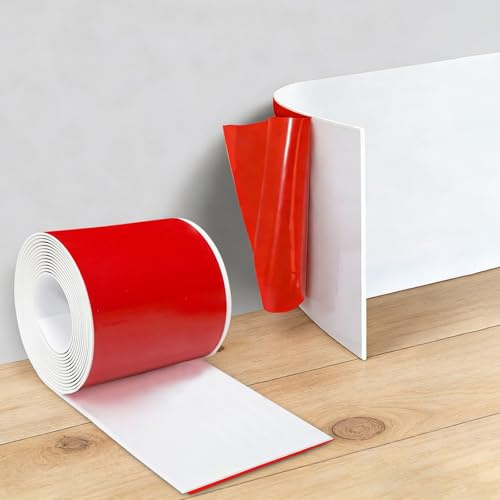 Battiscopa morbido autoadesivo, 10 cm x 10 m, battiscopa autoadesivo per tutte le tipologie di stanza, battiscopa autoadesivo in PVC, battiscopa flessibile, bianco