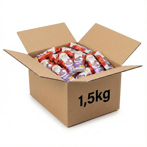 Schoko-Weihnachtsmänner Großpackung 1,5 kg - ca. 160 Stück einzeln verpackt, Weihnachts-Schokolade