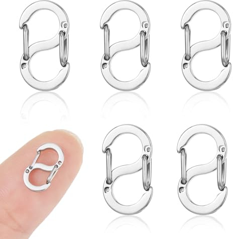 DOPENSPI 5 Pcs Double Opening Lobster Clasp, Stainless Steel Necklace Shortener Clasps Bracelet Closures Connectors Bracelet Clasps Necklace Separator for DIY Jewelry Making Repair