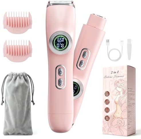Afeitadora Electrica Mujer 2 en 1, Rasuradora Mujer Zona Intima, Rosa
