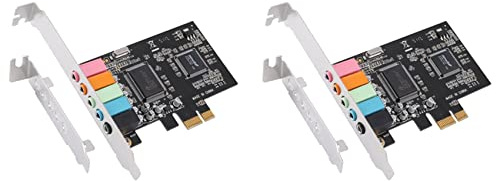 Onchdbfhuu 2X PCIe Sound Card 5.1, PCI Express Surround Card 3D Stereo Audio with High Sound Performance PC Sound Card CMI8738 Chip