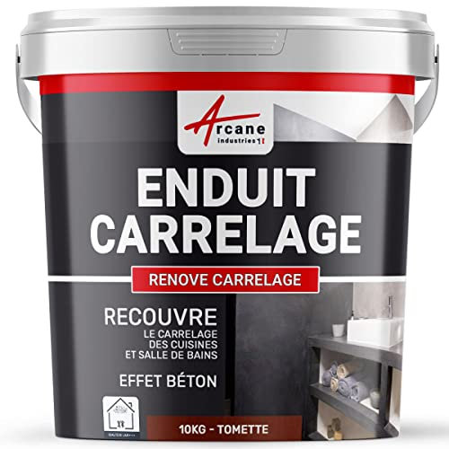 Enduit carrelage salle de bain et cuisine, mural et sol, recouvre et rénove, faïence, masquage, renove, carrelage - 10 kg (environ 6,5 m²) Tomette - ARCANE INDUSTRIES