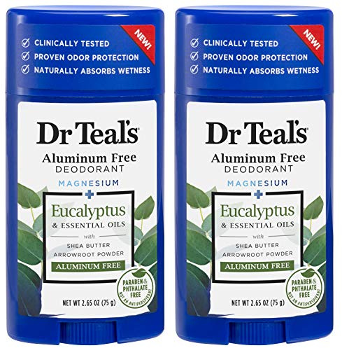 Dr. Teals Eucalyptus Deodorant Gift Set (2 Pack, 2.5oz Ea.) - Eucalyptus Essential Oils with Shea Butter & Arrowroot Powder - Aluminum, Paraben, & Phthalate Free - Dermatologist Tested