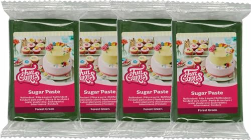 FunCakes Fondant -Forest Green 4er Pack (4 x 250 g)