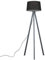 MiniSun | Modern Grey Wood Floor Lamp with a Black Faux Linen Tapered Shade | Floor Lamps & Torchieres, Home Décor & Improvement Essential