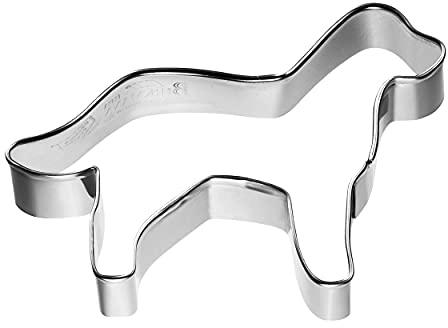 Birkmann Bauernhof Ausstechform, Hund 7,5 cm, Tiermotiv-Ausstecher aus Weißblech, für Plätzchen Marzipan Feudant