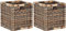 korb.outlet Set / 2 Regalkorb Mehrfarbig ca. 28x29x30 mit Holzrahmen Rattan Schubfach Box zur Aufbewahrung Schrankkorb Griff