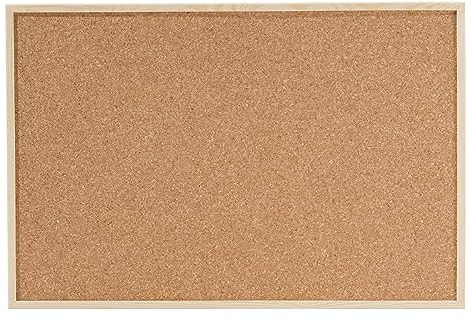 Dahle Pinnwand aus Kork (Holzrahmen, Korkplatte 7 mm stark, inkl. 6 Pinnadeln) 60 x 90 cm