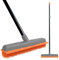 TreeLen Rubber Broom Carpet Rake Pet Hair Remover Broom with Squeegee Extension Push Broom for Carpet Hardwood Floor Tile Windows Cleaning