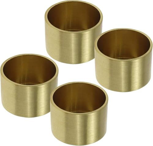 FarBoat Lot de 4 mini capuchons de pieds de meubles dorés de 2,5 cm - Quincaillerie décorative en laiton pour petits pieds de chaise et pieds de table (doré)