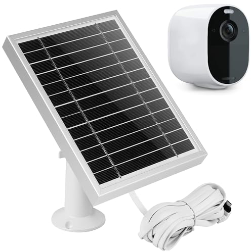 UYODM Solar Panel Charger for Arlo Essential Spotlight/XL Spotlight | IP66 Weatherproof,16.5Ft Outdoor Power Charging Cable, AL Alloy Frame Durable and Sturdy | Not for Arlo HD Pro Pro2 Pro3 - Silver