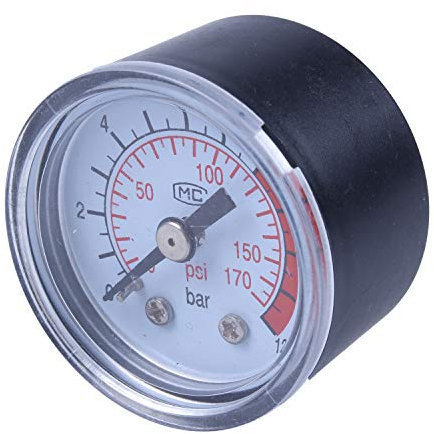 Wobekuy 0-12BAR 0-170PSI 10mm filettatura gas Air Pump Pressure Gauge Compressore Manometro