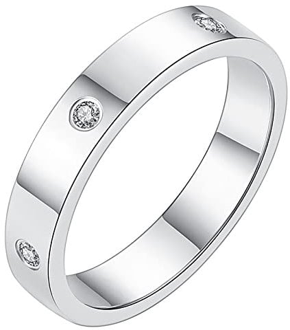Gleamart Edelstahl Freundschaftsring mit Zirkonia für Damen, Edelstahl, Edelstahl, Edelstahl