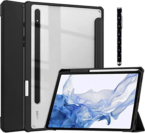 Acelive Custodia Cover Per Tablet Samsung Galaxy Tab S8 2022/Tab S7 2020 11 Pollici con S Pen Holder Trasparente