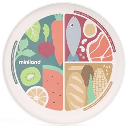 Miniland Plato Nutrihealthy - Ideal para aprender a comer sano y diferenciar los tipos de alimentos.
