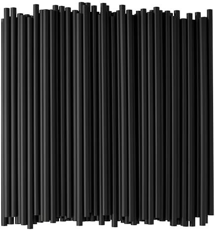 Trimming Shop Lot de 2000 pailles en papier pour fêtes | Pailles en papier | Pailles à cocktail | Pailles jetables | Pailles en papier noir pour fête d'anniversaire de mariage