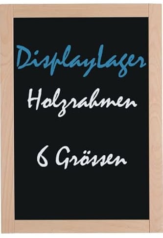 DisplayLager - Blackboard Holzrahmen für Wandmontage, inkl. Befestigunsmaterial (80 x 120 cm)