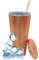 Gobelet avec couvercle avec paille – Tasse froide à double paroi en plastique pour café glacé, eau, neige fondue ou smoothies, votre tasse home cinéma (cuivre métallique, 700 ml)