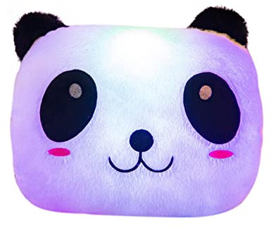 Uposao Peluche LED Panda Doudou Lumineuse - Jouet Avec Lampe Colorée, Coussin Mignon d'Animal Super Doux, Oreiller - Cadeaux Pour Enfants Et Adultes