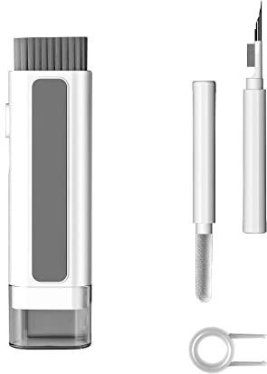 Qikuver Clean Kit für AirPods Pro /1/2/3 Android Ohrstöpsel/Earbuds, 6 in 1 Multifunktions Kopfhörer Reinigungsset Werkzeug Weiche Bürste Beflockungsschwamm für AirPods iPhone Kamera Tastatur (Q3B)