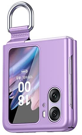 BORYA Coque pour Oppo Find N2 Flip, Très Mince Antichoc Premium PC Housse, Pliable Mat Soyeux Anti-Rayures Anti-Chute Élégant Simple Étui avec 360°Anneau, Violet