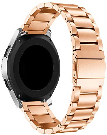 H.May 18mm Smart Watch Strap, Metal Replacement Bands for Mens Women Compatible with Withings, Fossil, Vivoactive 4S, Forerunner 255S, Venu 2S Smart Watch