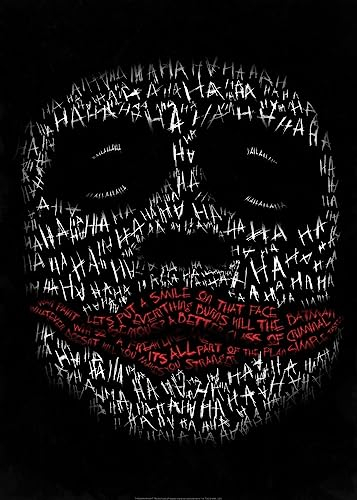 Displate Offiziell Batman MetallPoster Magnetische Befestigung Inklusive Lizenziert Bilder Hochwertiges Poster The Dark Knight - Joker ha ha ha 45 cm x 32 cm