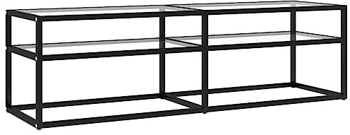 vidaXL TV Schrank Lowboard TV Möbel Tisch Board Sideboard Fernsehtisch Fernsehschrank HiFi-Schrank Transparent 140x40x40,5cm Hartglas