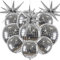 Disco Folienballons, 12 Stück Mehrfarbige Disco Folienballons, Spiegel Disco Luftballons, Deko Disco Party Ballons, Disco Party Dekorationen, 70er 80er Jahre Retro Party Deko