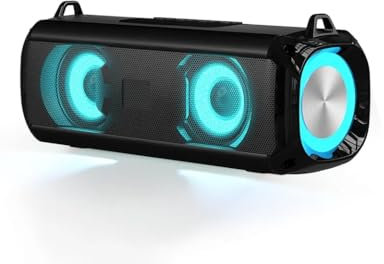 ISMMIK Portable Bluetooth Speaker Outdoor Speakers for Garden Party BBQ Travel Loud Wireless Speaker with 20W Powerful Sound, RGB Lights, TWS Pairing, Bluetooth 5.3 IPX5 Waterproof Shower Speaker