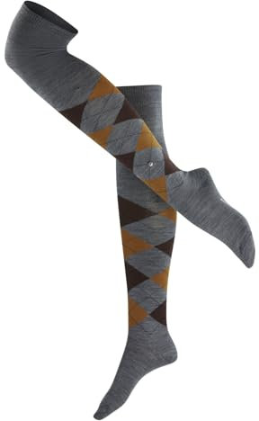 Burlington Damen Overknee-Socken Marylebone W Ok Wolle lang gemustert 1 Paar, Grau Dark Grey 3070, 36-41