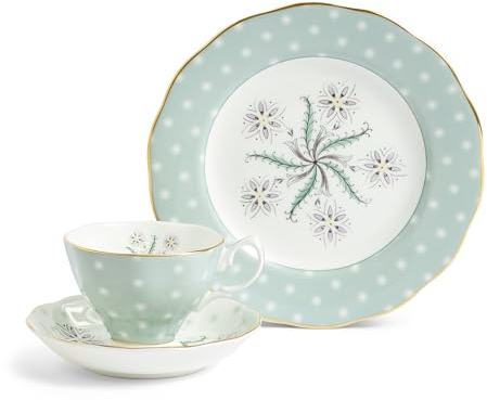 Royal Albert 1072626 TeaSet, Fine Bone China, 100 Years Teacup Saucer, Plate