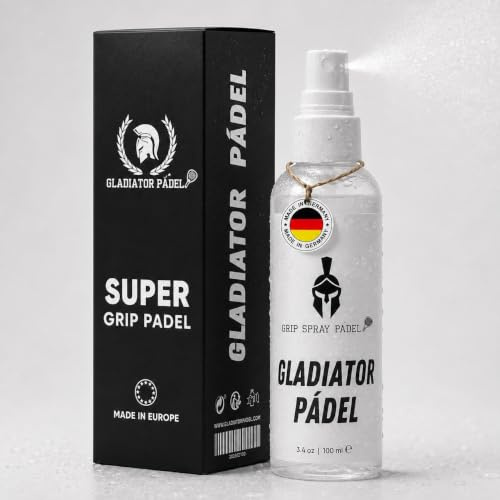 GLADIATOR PADEL Spray Grip 100 ml – Padel-Anti-Rutsch-Spray mit Sofort-Haftung – Rutschfestes Griffspray für maximale Kontrolle – Professionelles Padel-Griffspray-Zubehör