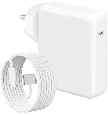 Mac Book Air Charger, 140W Super Fast Charger with 2.2M USB C to T-Tip Braided Cable, Compatible with 14 16 inch 2023 2024 2021, M3 M2 M4 2022 2023 2024 2025 MacBook Air 13 15 inch, Original Quality