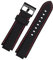 INEOUT Silikonkautschuk-Armband, Kompatibel Mit Oris Aquis Uhrenarmband, Konvexes Armband, Edelstahl-Dornschließe, Handgelenkarmband, Schwarz, 24 Mm X 11 Mm (Color : Red line black, Size : 24-11mm)