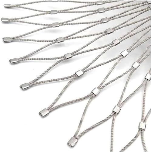 Yoeoefuo Metallseilnetze Drahtgitter Feinmaschig 1x10m 2x10m 3x10m Flexibles Seil-Geländer-Netz Multifunktionales Metallgeflecht Tierische Barriere Gartennetze Maschendrahtzaun Hasendraht Steckzaun (