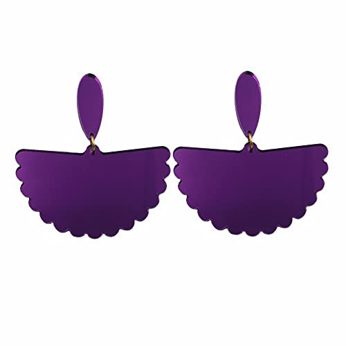 Pendiente con forma abanico (MORADO)