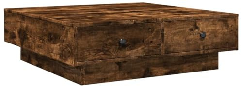 vidaXL Coffee Table Smoked Oak 90x90x28 cm Engineered Wood