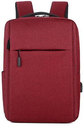 Generic Zaino da viaggio per laptop - Zaino da viaggio con porta di ricarica USB - Zaino sottile antifurto per computer portatile - Zaino casual impermeabile per la scuola - Rosso