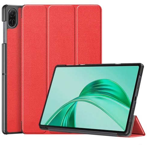 ATOOZ Case for Honor Pad X8a /X8b 11-inch 2024 2026 Tablet, Red | Ultra Thin, Hard Back, Built-In Stand, Shockproof Protective, Folio Cover